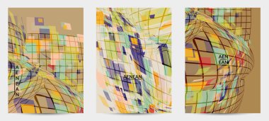 Kare piksel mozaik şekli bozulmuş. Şeffaf gecekonducular dinamik hareket etkisi yaratır. Soyut hava balonu vektör arkaplanı.