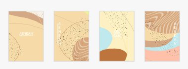 Sosyal medya arka plan şablonu. Elle çizilmiş organik doğal karışımlı şekiller. Dalgalı çizgiler egzotik tropikal tasarım yaratır. Pazarlama teknolojisi için vektör illüstrasyon. Modern çağdaş biçim.