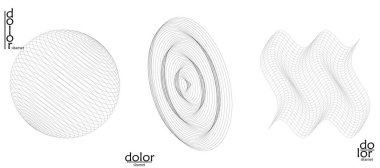 Soyut vektör tel çerçeve geometrik şekil seti. Düşük polyester ağ logosu tasarımı. Fütürist nesne tasarım elemanı. Bilim teknolojisi için 3 boyutlu dijital matematik modeli. Çizgi sanatı arkaplanı.