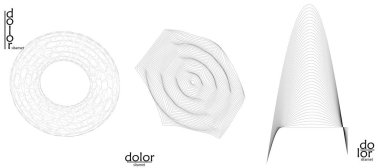 Soyut vektör tel çerçeve geometrik şekil seti. Düşük polyester ağ logosu tasarımı. Fütürist nesne tasarım elemanı. Bilim teknolojisi için 3 boyutlu dijital matematik modeli. Çizgi sanatı arkaplanı.