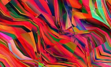 Soyut vektör duvar kağıdı. Çapraz geometrik renkli desen. Mikroskobik görüş kristal yapısında polarize ışık. Dinamik bilgisayar filtrelenmiş çok renkli sanatsal arkaplan şablonu.