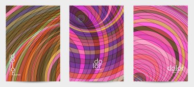 Fütürist çok renkli tel çerçeve geometrik şekilli soyut vektör uçuş şablonu. Üç boyutlu dijital bilim modeli konsepti. Web teknolojisi kapak tasarımı. Dalgalı çizgiler ve ızgara dokusu.