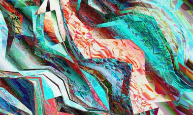 Soyut vektör duvar kağıdı. Çapraz geometrik renkli desen. Mikroskobik görüş kristal yapısında polarize ışık. Dinamik bilgisayar filtrelenmiş çok renkli sanatsal arkaplan şablonu.