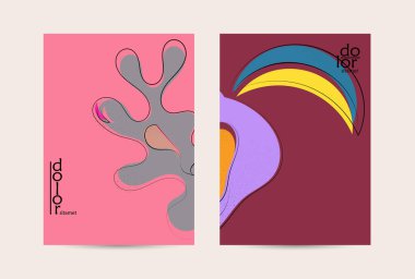 Eko ambalaj vektör tasarımı. Düz renkli meyve logosu ve grunge deseni. Doodle sebze çiziyor. Sağlıklı yiyecek. Vegan cıvata eskiz posteri. Yaz organik taze kavram.