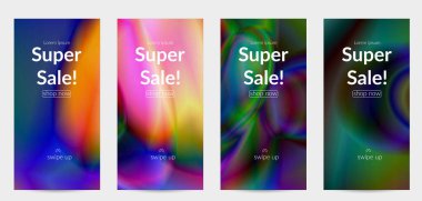 Soyut, pürüzsüz, renkler parlak, parıltılı hareket efekti. Kuzey ışıkları vektör arka planı. Parlayan hologram dokusu gelecekteki uzay enerji akışı psikedelik desen yaratır.