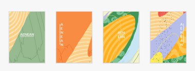 Soyut vektör uçuş şablonu. Egzotik çizgili üst üste dalgalı şekiller ve çizgiler. Modern hippi tasarımı. Doğal bir sanat eseri. Sosyal medya moda paylaşımı için el çizimi arka plan.