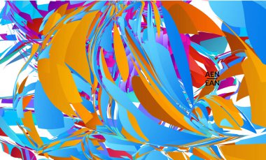 Parlak renkli küçük parçacık patlaması içeren soyut iniş sayfası şablonu. Spor müziği sosyal medya düzeni. Dış uzay hareketli optik sanat dinamik arka planı. Gelecekçi vektör.