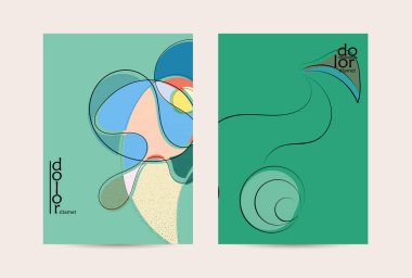 Vektör uçucu şablonu. Soyut el şafağı meyve posteri. Grange desenli düz tasarım. Organik doğal gıda sanatsal illüstrasyonu. Düzgün kıvrımlı çizgi çizgi çizgi çizgi çizgi logosu.