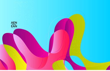 Parlak dalgalı organik üstüste binen şekillerle soyut vektör dalgalı desen. Düğün ya da doğum günü partisi için davetiye şablonu. eCommerce social media duvar kağıdı tasarımı.