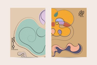 Vektör uçucu şablonu. Soyut el şafağı meyve posteri. Grange desenli düz tasarım. Organik doğal gıda sanatsal illüstrasyonu. Düzgün kıvrımlı çizgi çizgi çizgi çizgi çizgi logosu.