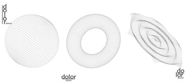 Soyut vektör ağ nesne simgesi seti. Çokgen geometrik şekil. Matematik ya da kimya için bilgisayar modelliği. Çizgi optik sanat tasarımı. Dalgalı bir yüzey. Kablo çerçeve logo tasarımı. 