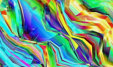 Soyut vektör duvar kağıdı. Çapraz geometrik renkli desen. Mikroskobik görüş kristal yapısında polarize ışık. Dinamik bilgisayar filtrelenmiş çok renkli sanatsal arkaplan şablonu.