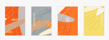 Soyut vektör uçuş şablonu. Egzotik çizgili üst üste dalgalı şekiller ve çizgiler. Modern hippi tasarımı. Doğal bir sanat eseri. Sosyal medya moda paylaşımı için el çizimi arka plan.