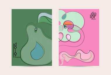 Vektör uçucu şablonu. Soyut el şafağı meyve posteri. Grange desenli düz tasarım. Organik doğal gıda sanatsal illüstrasyonu. Düzgün kıvrımlı çizgi çizgi çizgi çizgi çizgi logosu.