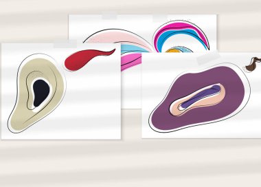 Gölge kaplamalı soyut el çizimi vektör çizimi poster. Çizgi sanatsal çizim ve doku. Retro düz renkler organik doğal tasarım. Organik sağlıklı vejetaryen karalaması..