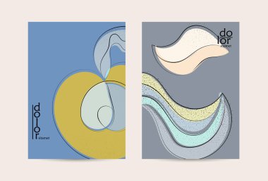 Retro düz renkli organik gıda broşürü. El çizimi meyve çizgisi logosu tasarımı. Yumuşak kıvrımlı grange desenli bitkisel çizgi çizgi. Sağlıklı beslenme broşürü düzeni.