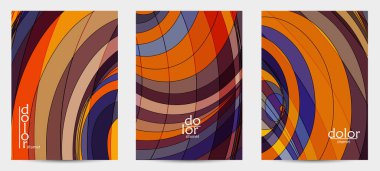 Fütürist çok renkli tel çerçeve geometrik şekilli soyut vektör uçuş şablonu. Üç boyutlu dijital bilim modeli konsepti. Web teknolojisi kapak tasarımı. Dalgalı çizgiler ve ızgara dokusu.