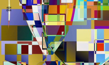 Soyut vektör duvar kağıdı. Büyük, renkli, örtüşen kareler. Retro TV test hatası dijital sanat. Piksel düzensiz geometrik desen. Büyük veri siber uzay bilgisayarlı filtrelenmiş doku.