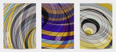 Fütürist çok renkli tel çerçeve geometrik şekilli soyut vektör uçuş şablonu. Üç boyutlu dijital bilim modeli konsepti. Web teknolojisi kapak tasarımı. Dalgalı çizgiler ve ızgara dokusu.