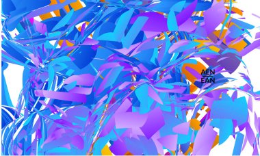 Parlak renkli küçük parçacık patlaması içeren soyut iniş sayfası şablonu. Spor müziği sosyal medya düzeni. Dış uzay hareketli optik sanat dinamik arka planı. Gelecekçi vektör.