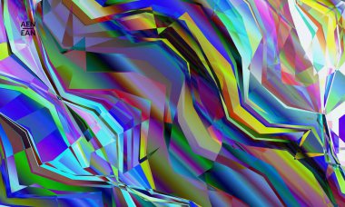 Soyut vektör duvar kağıdı. Çapraz geometrik renkli desen. Mikroskobik görüş kristal yapısında polarize ışık. Dinamik bilgisayar filtrelenmiş çok renkli sanatsal arkaplan şablonu.