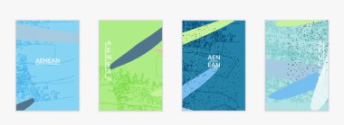 Sosyal medya arka plan şablonu. Elle çizilmiş organik doğal karışımlı şekiller. Dalgalı çizgiler egzotik tropikal tasarım yaratır. Pazarlama teknolojisi için vektör illüstrasyon. Modern çağdaş biçim.