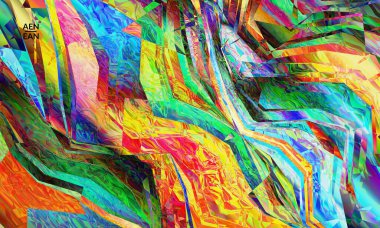 Soyut vektör duvar kağıdı. Çapraz geometrik renkli desen. Mikroskobik görüş kristal yapısında polarize ışık. Dinamik bilgisayar filtrelenmiş çok renkli sanatsal arkaplan şablonu.