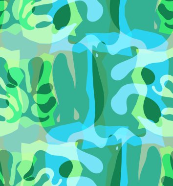 Organik Matisse şekillerinin kusursuz desenleri. Doğal toprak renkleri. Çiçekli sualtı yaşamı. Soyut deniz yosunu kamuflaj arka planı. Moda dalgalı geometri. Rastgele katmanlanmış el çizimi sanat.
