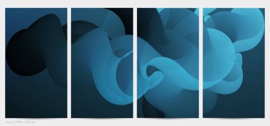 Üç boyutlu sıvı dalgalı şekil. Parlak bulutlu fütüristik arka plan. Soyut müzik dalgalarında canlı gradyan akışı. Dinamik sıvı doku. Moda post tasarımı için yaratıcı vektör şablonu.