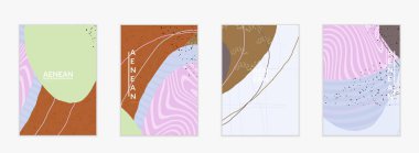 Soyut vektör uçuş şablonu. Egzotik çizgili üst üste dalgalı şekiller ve çizgiler. Modern hippi tasarımı. Doğal bir sanat eseri. Sosyal medya moda paylaşımı için el çizimi arka plan.