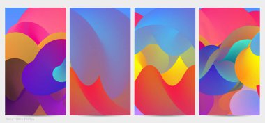 Üç boyutlu sıvı dalgalı şekil. Parlak bulutlu fütüristik arka plan. Soyut müzik dalgalarında canlı gradyan akışı. Dinamik sıvı doku. Moda post tasarımı için yaratıcı vektör şablonu.