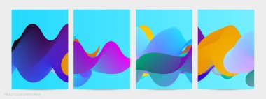 Üç boyutlu sıvı dalgalı şekil. Parlak bulutlu fütüristik arka plan. Soyut müzik dalgalarında canlı gradyan akışı. Dinamik sıvı doku. Moda uçucu tasarımı için yaratıcı vektör şablonu.