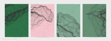 Çok ince bir ağ şekli. Soyut 3D bilgisayar modelleme bilim geometrisi. Gelişigüzel parçacıklarla etkileşen fütüristik ses dalgası. Düz dünyevi arkaplanda büyüyen küf dokusu.
