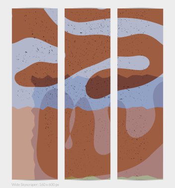 Matisse organik grange desenli. Doğal çiçek motifli soyut çağdaş web afişi şablonu. Asgari orta yüzyıl sanat geçmişi. Düz toprak renklerinde sanatsal botanik elementler.