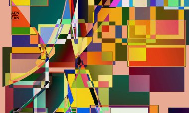 Soyut vektör duvar kağıdı. Büyük, renkli, örtüşen kareler. Retro TV test hatası dijital sanat. Piksel düzensiz geometrik desen. Büyük veri siber uzay bilgisayarlı filtrelenmiş doku.