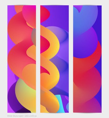 Üç boyutlu sıvı dalgalı şekil. Parlak bulutlu fütüristik arka plan. Soyut müzik dalgalarında canlı gradyan akışı. Dinamik sıvı doku. Moda pankartı tasarımı için yaratıcı vektör şablonu.