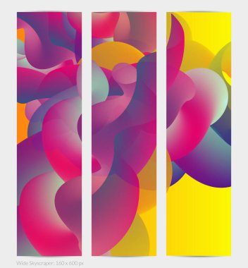 Üç boyutlu sıvı dalgalı şekil. Parlak bulutlu fütüristik arka plan. Soyut müzik dalgalarında canlı gradyan akışı. Dinamik sıvı doku. Moda pankartı tasarımı için yaratıcı vektör şablonu.