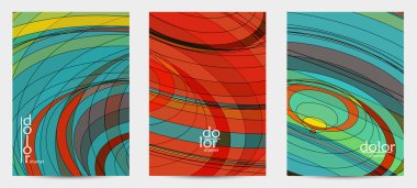 Fütürist çok renkli tel çerçeve geometrik şekilli soyut vektör uçuş şablonu. Üç boyutlu dijital bilim modeli konsepti. Web teknolojisi kapak tasarımı. Dalgalı çizgiler ve ızgara dokusu.