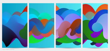 Üç boyutlu sıvı dalgalı şekil. Parlak bulutlu fütüristik arka plan. Soyut müzik dalgalarında canlı gradyan akışı. Dinamik sıvı doku. Moda post tasarımı için yaratıcı vektör şablonu.