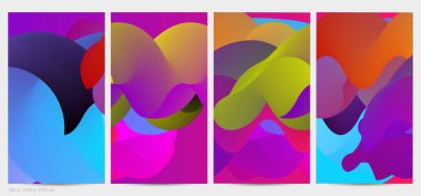 Üç boyutlu sıvı dalgalı şekil. Parlak bulutlu fütüristik arka plan. Soyut müzik dalgalarında canlı gradyan akışı. Dinamik sıvı doku. Moda post tasarımı için yaratıcı vektör şablonu.