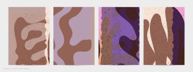 Matisse organik grange desenli. Doğal çiçek motifli soyut çağdaş uçucu şablonu. Asgari orta yüzyıl sanat geçmişi. Düz toprak renklerinde sanatsal botanik elementler.