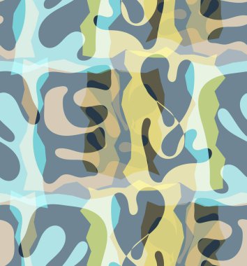 Organik Matisse şekillerinin kusursuz desenleri. Doğal toprak renkleri. Çiçekli sualtı yaşamı. Soyut deniz yosunu kamuflaj arka planı. Moda dalgalı geometri. Rastgele katmanlanmış el çizimi sanat.