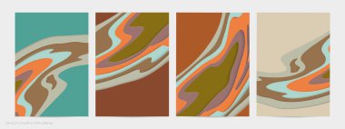 Soyut üç boyutlu kağıt, sanatı keser. Dalgalı kağıt işçiliğiyle renkli bir arka plan. Sanatsal vektör gerçekçi gölgeli şekilleri kesiyor. Parlak oyma dokusu. Topografi yardım taklidi.