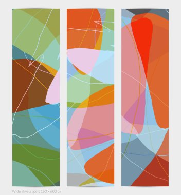 Asgari moda tarzında bir grup vektör soyut yaratıcı arka plan. Sosyal medya için modern şablonlar. Eğlenceli karalama şekli. Soyut geometrik şekilleri ve renkleri olan sanat manzarası.