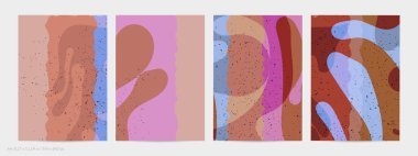 Matisse organik grange desenli. Doğal çiçek motifli soyut çağdaş uçucu şablonu. Asgari orta yüzyıl sanat geçmişi. Düz toprak renklerinde sanatsal botanik elementler.