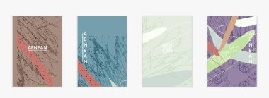 Doğal renklerde dalgalı karışık şekilli soyut vektör kapağı tasarımı. Çizgili ve karalamalı bir el. Modern çağdaş sanat. Satış tanıtımı olayı için poster ya da yazdırma şablonu.