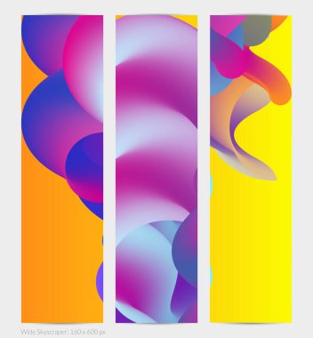 Üç boyutlu sıvı dalgalı şekil. Parlak bulutlu fütüristik arka plan. Soyut müzik dalgalarında canlı gradyan akışı. Dinamik sıvı doku. Moda pankartı tasarımı için yaratıcı vektör şablonu.