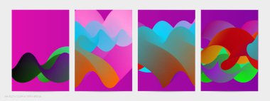 Üç boyutlu sıvı dalgalı şekil. Parlak bulutlu fütüristik arka plan. Soyut müzik dalgalarında canlı gradyan akışı. Dinamik sıvı doku. Moda uçucu tasarımı için yaratıcı vektör şablonu.