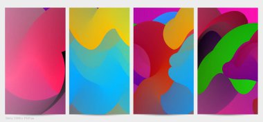 Üç boyutlu sıvı dalgalı şekil. Parlak bulutlu fütüristik arka plan. Soyut müzik dalgalarında canlı gradyan akışı. Dinamik sıvı doku. Moda post tasarımı için yaratıcı vektör şablonu.