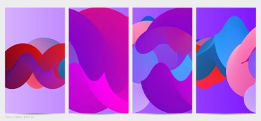 Üç boyutlu sıvı dalgalı şekil. Parlak bulutlu fütüristik arka plan. Soyut müzik dalgalarında canlı gradyan akışı. Dinamik sıvı doku. Moda post tasarımı için yaratıcı vektör şablonu.